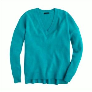 J. Crew Teal V Neck Sweater Medium